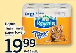 Fortinos ROYALE TIGER TOWEL PAPER TOWELS, 6=12 rolls offer