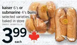 Fortinos KAISER 6'S OR SUBMARINE 4'S BUNS offer