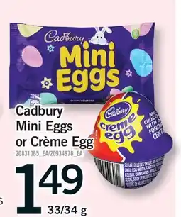 Fortinos CADBURY MINI EGGS OR CRÈME EGG, 33/34 g offer
