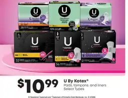 Fortinos U BY KOTEX PADS, TAMPONS, AND LINERS offer