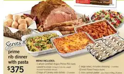 Fortinos PRIME RIB DINNER WITH PASTA offer