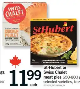 Fortinos ST-HUBERT OR SWISS CHALET MEAT PIES offer