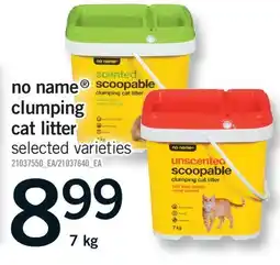 Fortinos NO NAME CLUMPING CAT LITTER offer