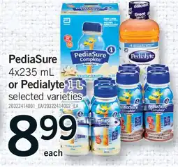 Fortinos PEDIASURE 4X235 ML OR PEDIALYTE 1 L offer