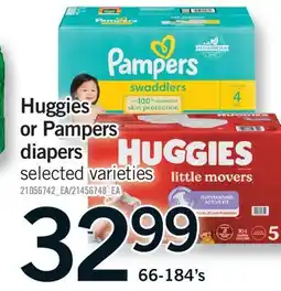 Fortinos HUGGIES OR PAMPERS DIAPERS, 66-184's offer