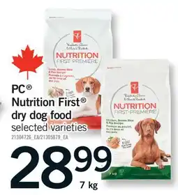 Fortinos PC NUTRITION FIRST DRY DOG FOOD offer