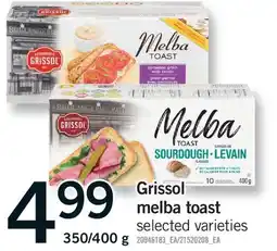 Fortinos GRISSOL MELBA TOAST, 350/400g offer