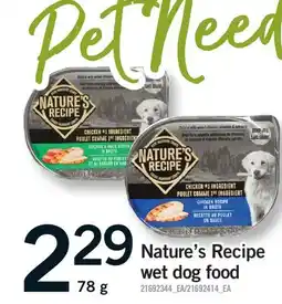 Fortinos NATURE'S RECIPE WET DOG FOOD offer