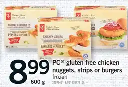Fortinos PC GLUTEN FREE CHICKEN NUGGETS, STRIPS OR BURGERS offer