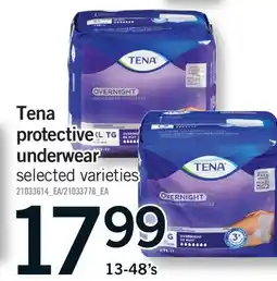 Fortinos TENA PROTECTIVE UNDERWEAR 13-48's offer