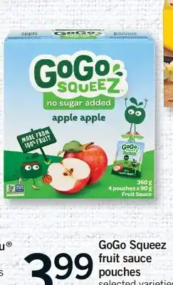 Fortinos GOGO SQUEEZ FRUIT SAUCE POUCHES offer