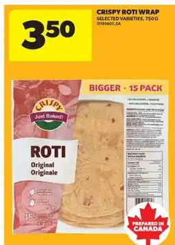 Real Canadian Superstore CRISPY ROTI WRAP offer