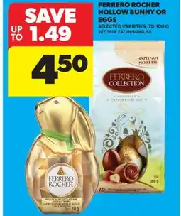 Real Canadian Superstore FERRERO ROCHER HOLLOW BUNNY OR EGGS offer
