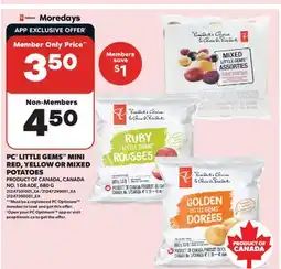 Real Canadian Superstore PC LITTLE GEMS MINI RED, YELLOW OR MIXED POTATOES offer