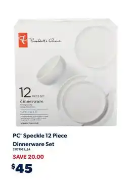 Real Canadian Superstore PC Speckle 12 Piece Dinnerware Set offer