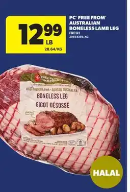 Real Canadian Superstore PC FREE FROM AUSTRALIAN BONELESS LAMB LEG offer