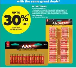 Real Canadian Superstore PC BATTERIES offer