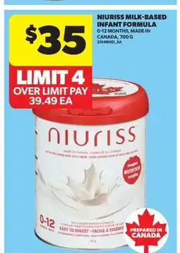 Real Canadian Superstore NIURISS MILK-BASED INFANT FORMULA offer