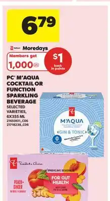 Real Canadian Superstore PC M'AQUA COCKTAIL OR FUNCTION SPARKLING BEVERAGE offer