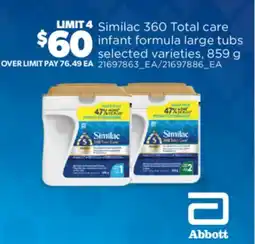 Real Canadian Superstore SIMILAC 360 TOTAL CARE INFANT FORMULA LARGE TUBS offer
