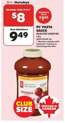 Real Canadian Superstore PC PASTA SAUCE offer