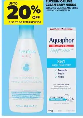Real Canadian Superstore EUCERIN OR LIVE CLEAN BABY NEEDS offer