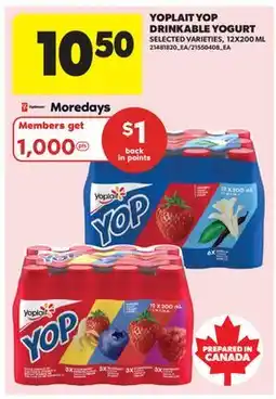 Real Canadian Superstore YOPLAIT YOP DRINKABLE YOGURT offer