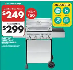 Real Canadian Superstore EVERYDAY ESSENTIALS 4 BURNER GRILL offer