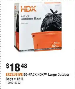 Home Depot EXCLUSIVE 50-PACK HDX Large Outdoor Bags • offer