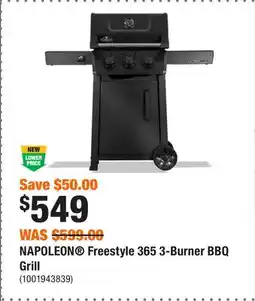 Home Depot NAPOLEON Freestyle 365 3-Burner BBQ Grill offer