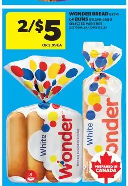 Real Canadian Superstore WONDER BREAD, 675 G OR BUNS, 8' S offer