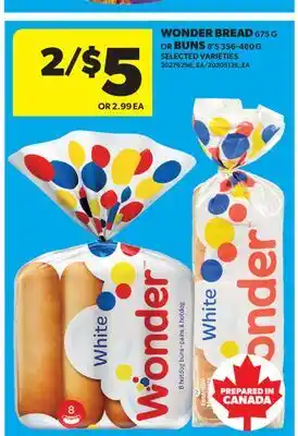 Real Canadian Superstore WONDER BREAD, 675 G OR BUNS, 8' S offer