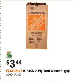 Home Depot EXCLUSIVE 5-PACK 2-Ply Yard Waste Bags‡ offer