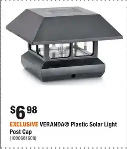 Home Depot EXCLUSIVE VERANDA Plastic Solar Light Post Cap offer