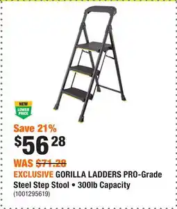 Home Depot EXCLUSIVE GORILLA LADDERS PRO-Grade Steel Step Stool • 300lb Capacity offer