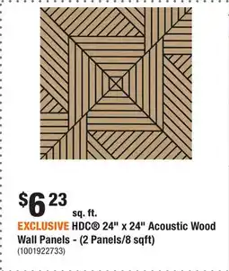 Home Depot EXCLUSIVE HDC 24 x 24 Acoustic Wood Wall Panels - (2 Panels/8 sqft) offer