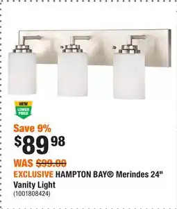 Home Depot EXCLUSIVE HAMPTON BAY Merindes 24 Vanity Light offer