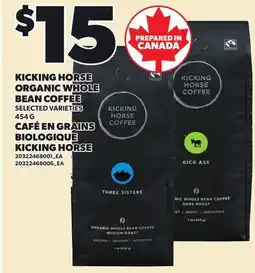 Independent Grocer KICKING HORSE ORGANIC WHOLE BEAN COFFEE offer