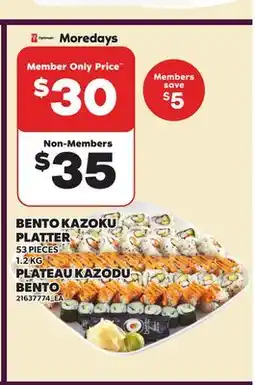 Independent Grocer BENTO KAZOKU PLATTER 53 PIECES offer