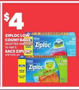 Independent Grocer ZIPLOC LOW COUNT BAGS, 10-100'S offer