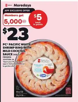 Independent Grocer PC PACIFIC WHITE SHRIMP RING WITH MILD COCKTAIL SAUCE offer