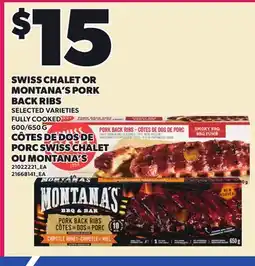 Independent Grocer SWISS CHALET OR MONTANA'S PORK BACK RIBS offer