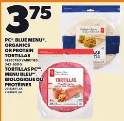 Independent Grocer PC BLUE MENU ORGANICS OR PROTEIN TORTILLAS offer
