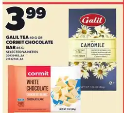 Loblaws GALIL TEA, 40 G OR CORMIT CHOCOLATE BAR, 85 G offer
