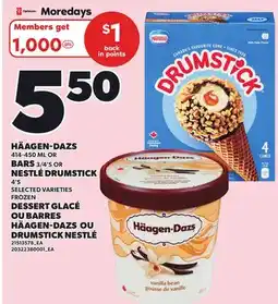 Independent Grocer HÄAGEN-DAZS 414-450 ML OR BARS 3/4'S OR NESTLÉÉ DRUMSTICK 4'S offer