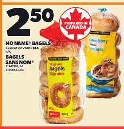 Independent Grocer NO NAME BAGELS, 6'S offer