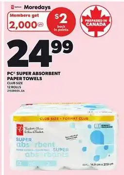 Independent Grocer PC SUPER ABSORBENT PAPER TOWELS, 12 ROLLS offer
