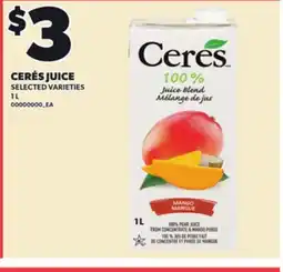 Loblaws CERÉS JUICE offer