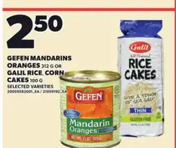 Loblaws GEFEN MANDARINS ORANGES, 312 OR GALIL RICE, CORN CAKES offer