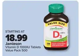 PharmaChoice Jamieson Vitamin D 1000IU Tablets offer